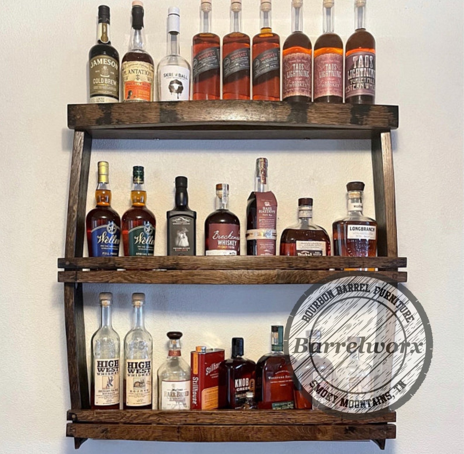 Bar Shelves / Home Bar Shelves/ Bourbon Gifts /rustic Wood Etsy