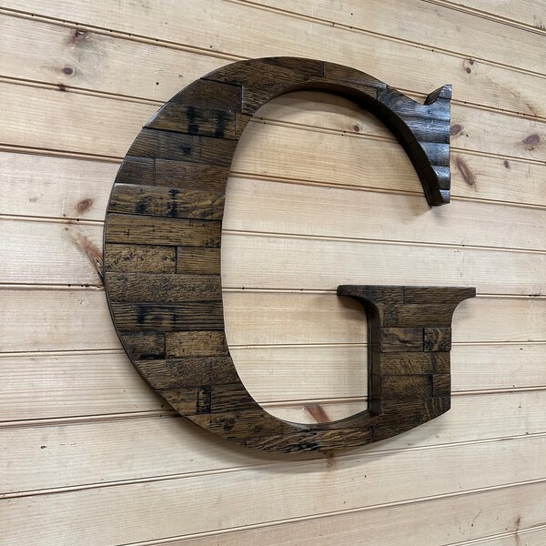 bourbon barrel stave/whiskey barrel wood/bourbon barrel art/giant letter/custom wood letters/large wood letters/bourbon gifts/bar furniture/