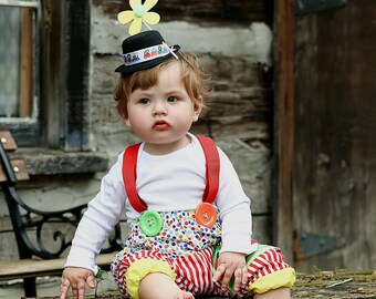 Baby Clown Costume: 1st Birthday Circus Outfit, Photo Prop