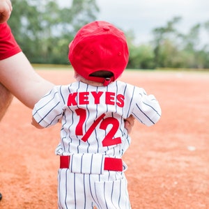 Boys Baseball Uniform, Babys half birthday,  Baby outfit, Half Birthday, Jersey includes 1/2 only, message 1st before purchasing