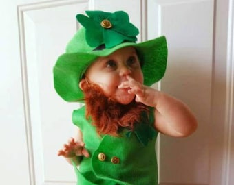 Costume Leprechaun Saint Patrick Enfant - Taille 3-12 Ans - Chapeau Inclus - Qualité Premium