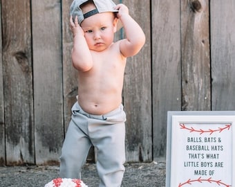 Boys Baseball Pants, Grey T-ball Pants, Belt SOLD Separately  Ask B4 You Buy specific date needed   Handmade  Boys or Girls Pants