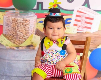 Baby Circus Outfit: Handmade Clown Costume, Carnival Photo Prop