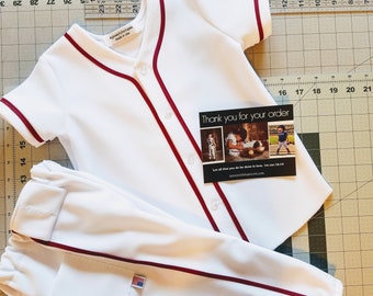 Baseball Uniform   Child's Costume  White 2 pc. outfit  Jersey & Pants   Ask B4 You Buy Specific Date or Customization/EXTRA CHARGE