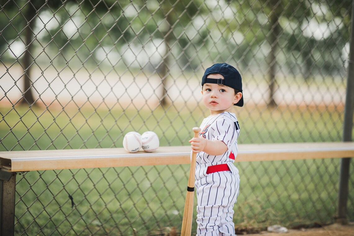 Boys Baseball Uniform Navy Pinstripe Uniform Baseball Pants Etsy