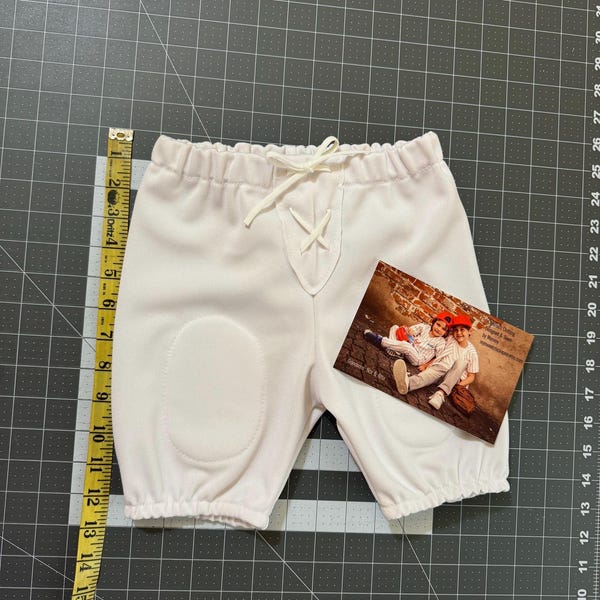 Toddler Football Pants: White Padded Thighs, Elastic Waist