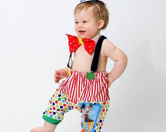 Baby Clown Costume: 5-Piece Circus Outfit, Carnival Photo Prop