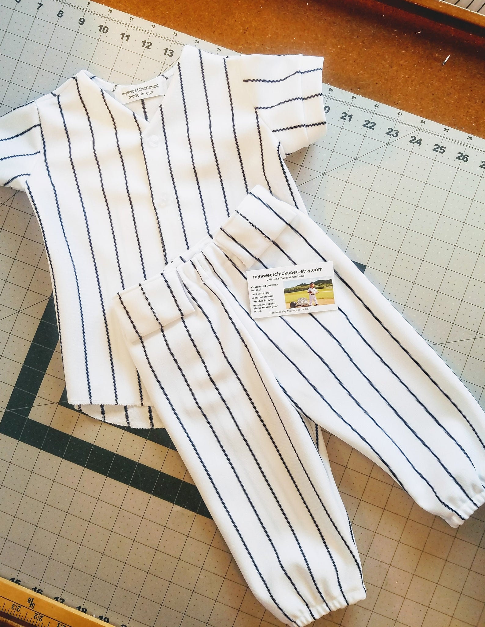 Boys Baseball Uniform Toddler Navy Pinstripe Pants & Jersey Etsy