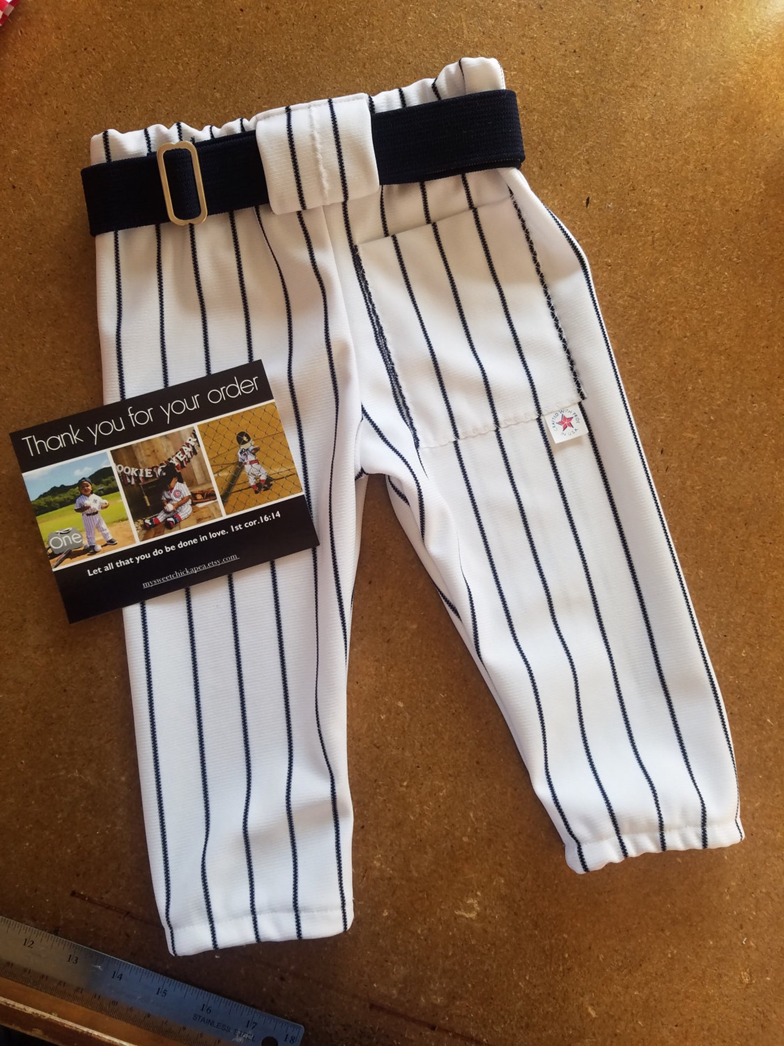 Boys Baseball Pants White w/ Black Pinstripe Pants toddler Etsy