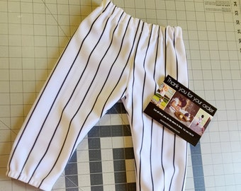 Toddler Baseball Pants,  Navy Pinstripe Pants,  1st Birthday,  Boys or Girls elastic waist and hem,  T-ball