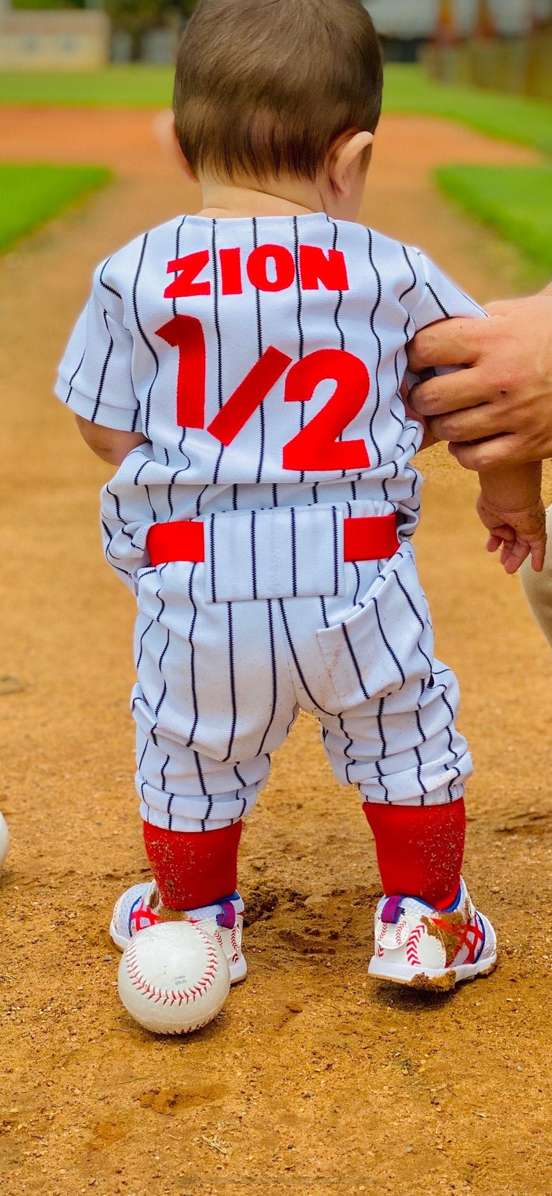 Boys Baseball Uniform Babys Half Birthday Baby Outfit Half Etsy