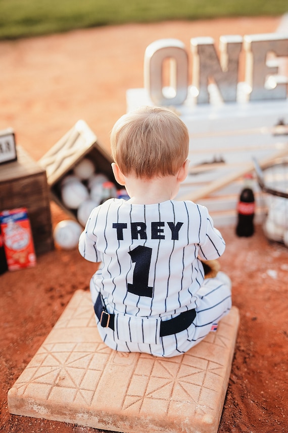 Buy Boys Baseball Uniform Navy Pinstripe Uniform Baseball Jersey