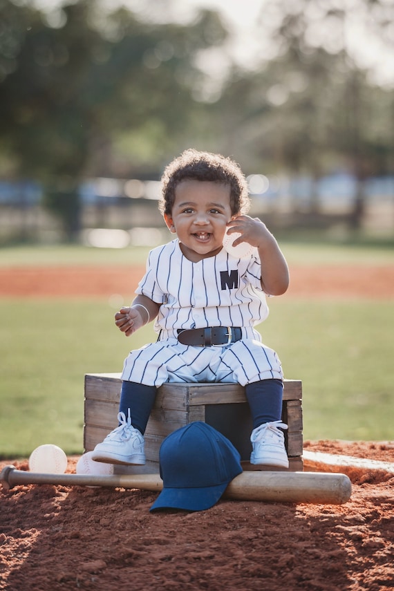 Buy Baseball Uniform Boys Baseball Jersey and Pants Navy Pinstripe