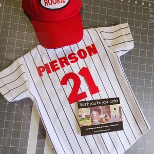 Boys Navy Pinstripe Baseball Uniform: Toddler Jersey & Pants image 8