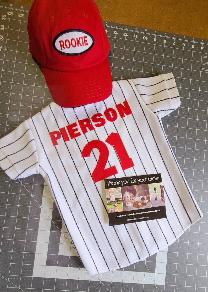 Boys Navy Pinstripe Baseball Uniform: Toddler Jersey & Pants image 8