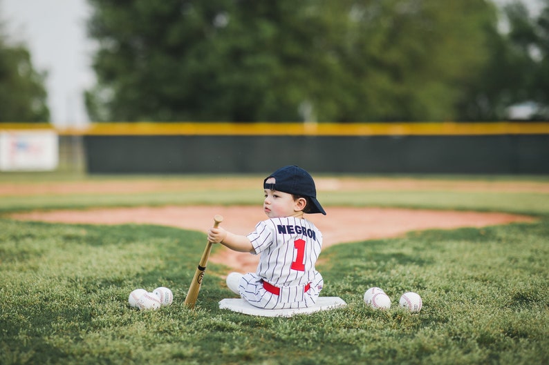 Boys Baseball Uniform Navy Pinstripe Uniform Baseball Pants Etsy