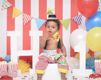 Handmade Circus Outfit: Baby Clown Costume, 1st Birthday