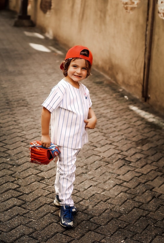 MLB Boston Red Sox Boys' White Pinstripe Pullover Jersey - XS