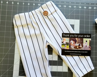 Boys Baseball Pants    Black Pinstripe   Easy Fit  T-ball   Toddler  Children's clothing   Handmade   Ask B4 You Buy Specific Date