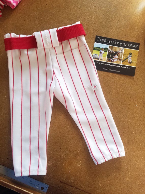 Boys Baseball Pants Red Pinstripe Pants toddlers pants Boys T-ball pants  ASK specific date B4 purchase 4 week turnaround