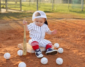 Boys Baseball Uniform   Navy  Pinstripe  Pants &  Jersey  Includes number ONLY   Ask B4 You Buy specific date or Customization