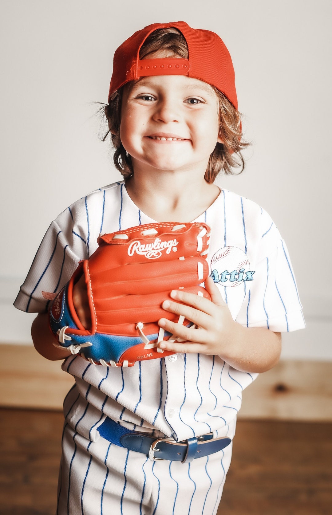 Boys Baseball Uniform Children's Kids Pinstripe Pants & Jersey Includes