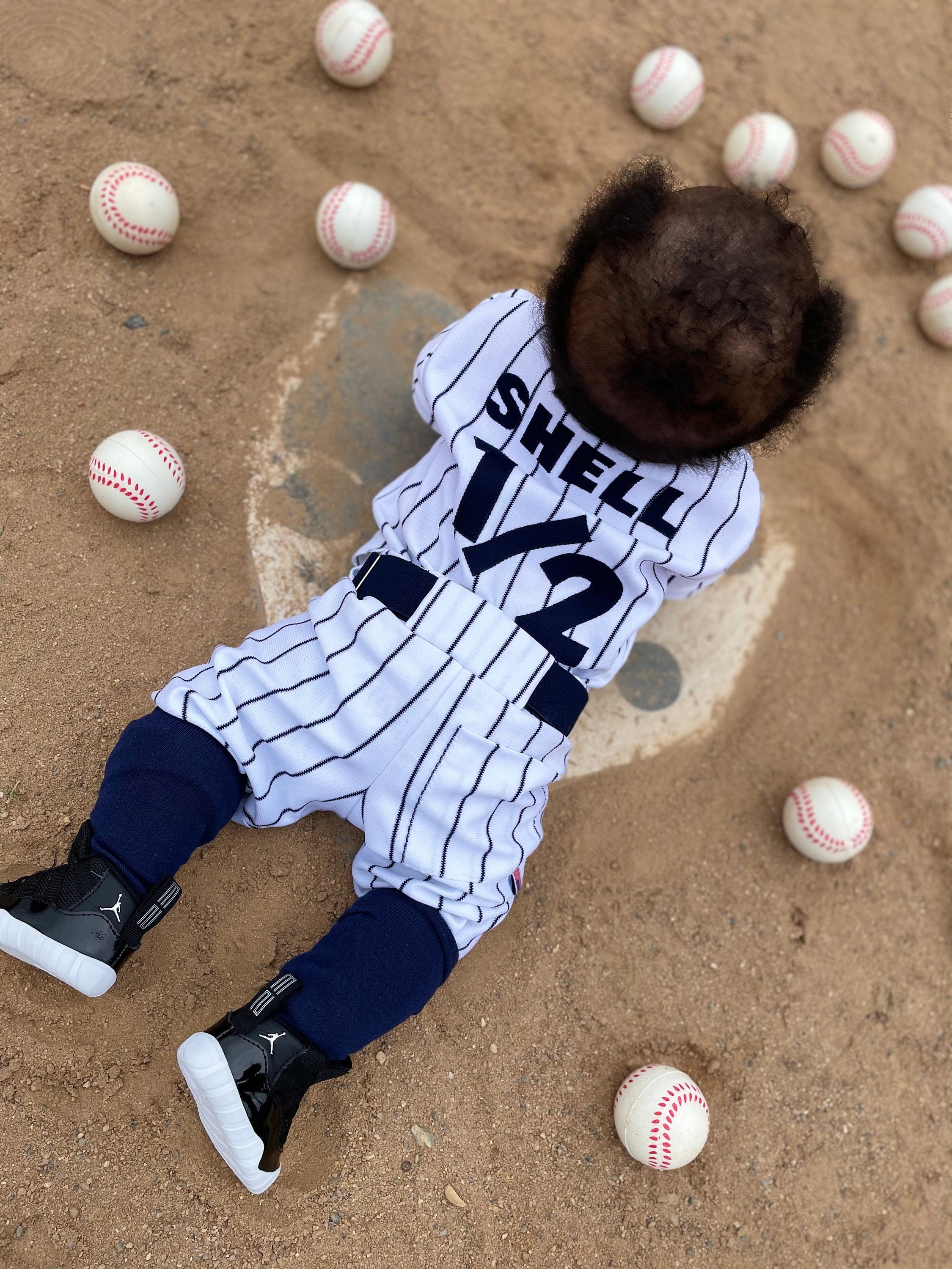 Uniforme de beisbol para ninos mitad cumpleanos de los bebes traje de bebe medio cumpleanos Jersey incluye solo 1 2 mensaje 1o antes de comprar Etsy Mexico