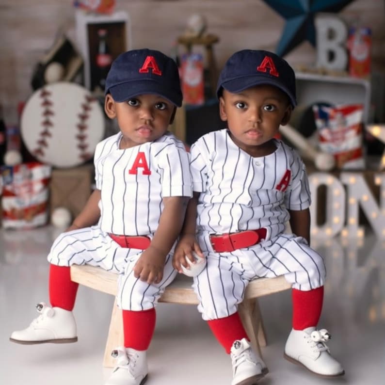 Boys Baseball Uniform Toddler Navy Pinstripe Pants & Jersey Etsy