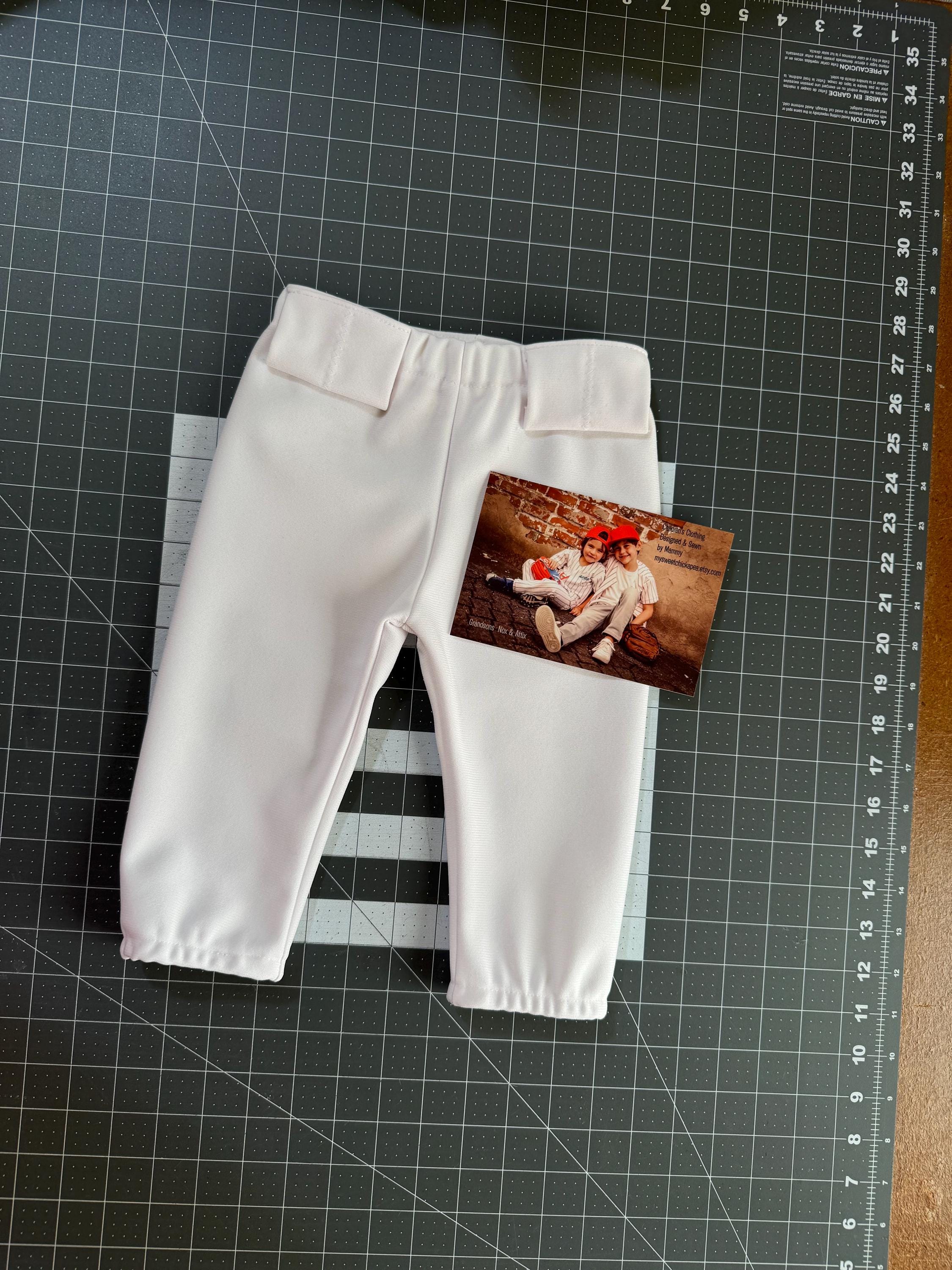 Boys White Baseball Pants: Elastic Waist T-Ball Trousers