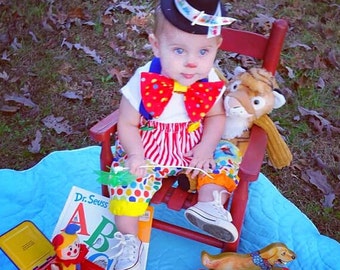 Baby Clown Costume   1st Birthday  Carnival Outfit   Circus Birthday   Toddler