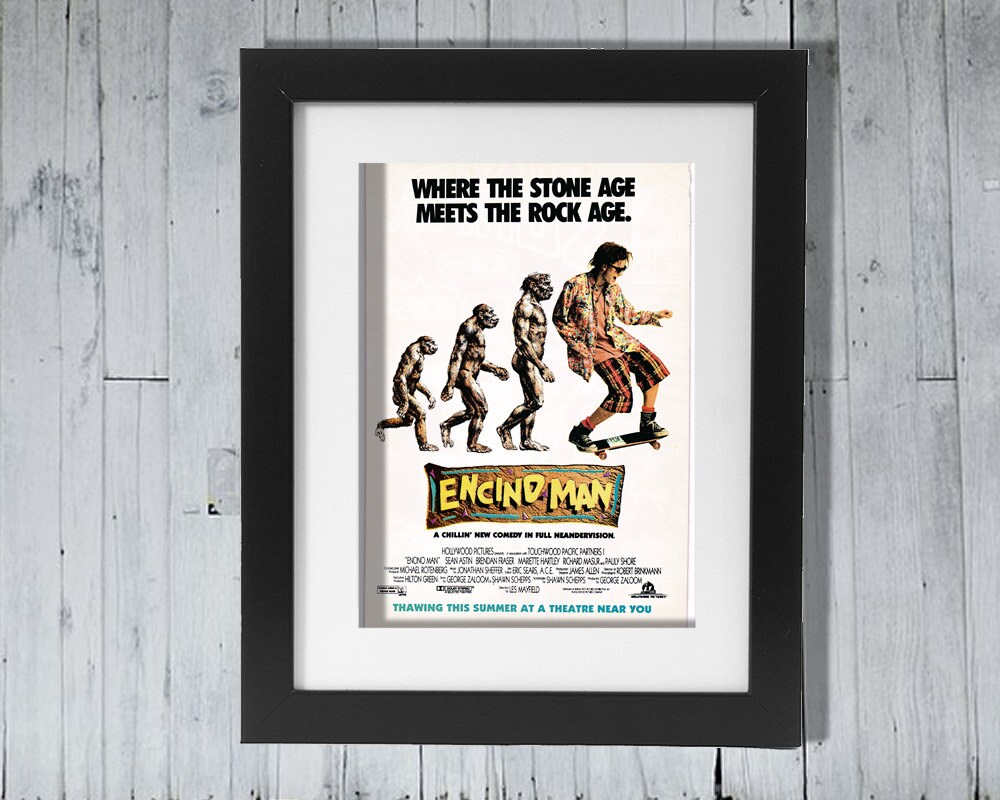 L Homme D Encino Encino Man Movie Poster vintage Print Publicité AD | Etsy