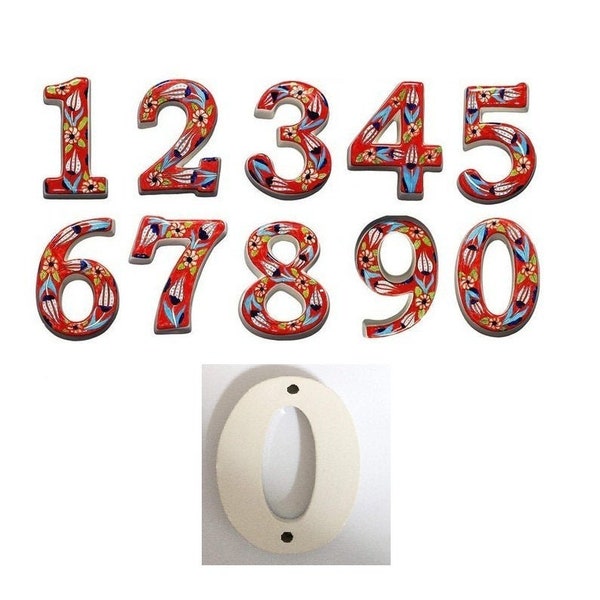 Handmade Mediterranean Decorative Ceramic Tile House Address Numbers