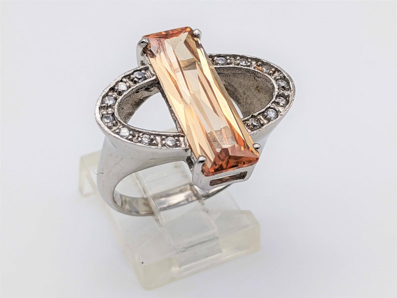 925 Sterling Silver Orange Citrine Women/'s Ring Size 8 Handmade Jewelry