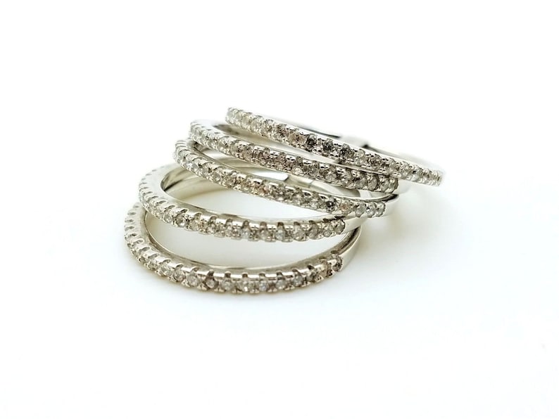 925 Sterling Silver White Topaz Women/'s Ring Size US 5.5 Handmade Turkish Jewelry