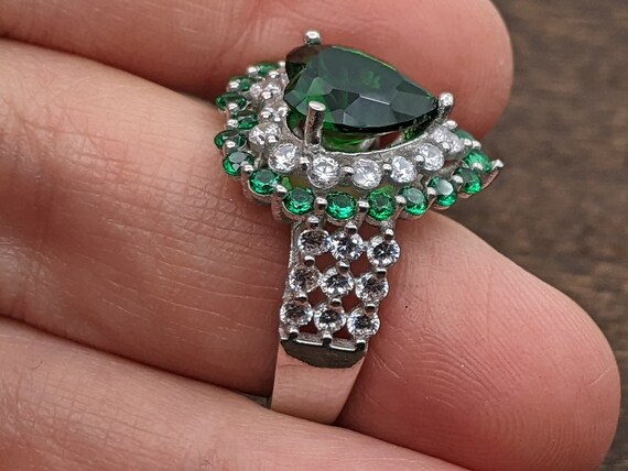 Anello in argento sterling massiccio 925 con pietra preziosa
