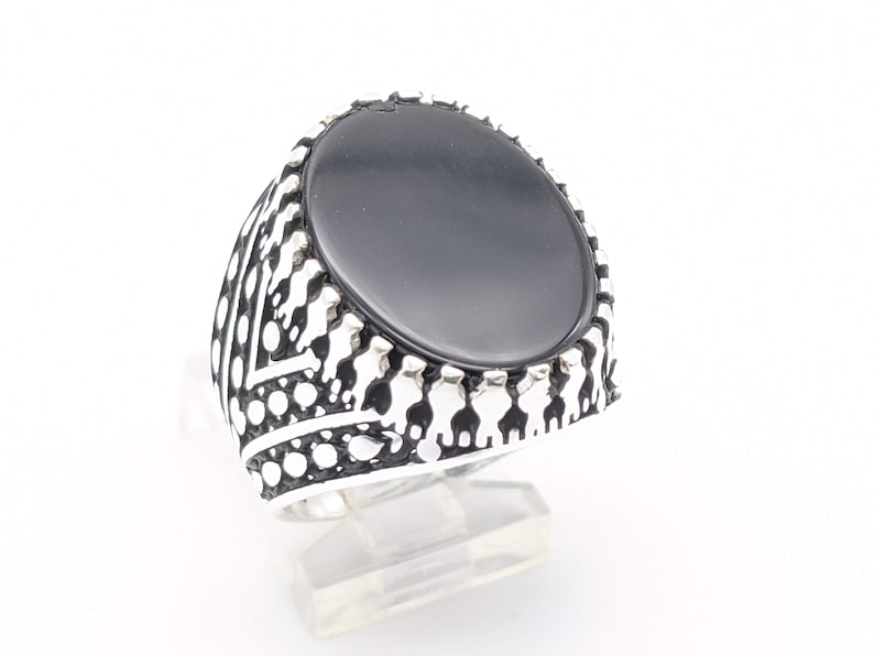 Men/'s 925 Sterling Silver Black Onyx Ring Size 9 Ottoman Turkish Jewelry
