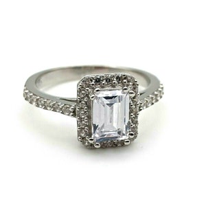 Handgemaakte Dames 925 Sterling Zilver Wit Topaas Ring Maat 6.25