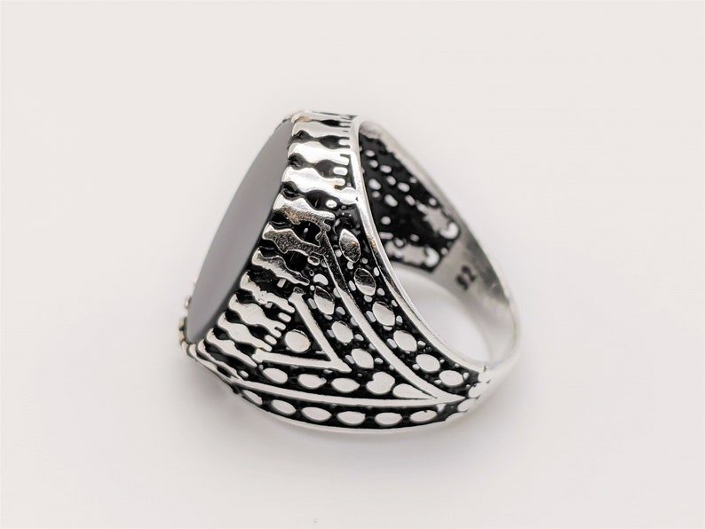 Men/'s 925 Sterling Silver Black Onyx Ring Size 9 Ottoman Turkish Jewelry