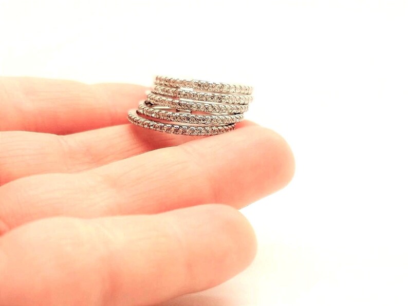 925 Sterling Silver White Topaz Women/'s Ring Size US 5.5 Handmade Turkish Jewelry