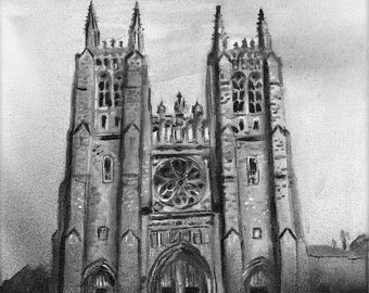 Detroit Cathedral of the Most Blessed Sacrament (Original Acrylic Painting)