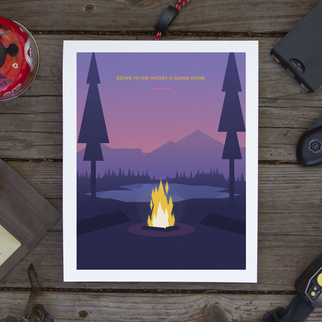 John Muir Quote Art Print: Mountain Camping Decor (8x10) - Etsy
