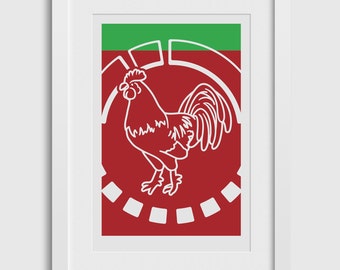 ROOSTER SAUCE Modern Art Poster • Giclee Fine Art Print • For Culinary Connoisseurs that Love Cooking with Sriracha Hot Sauce