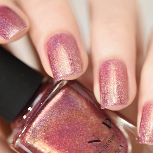 Champagne Blush Rose Gold / Vintage Pink Holographic Nail Etsy
