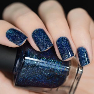 After Midnight Prussian Blue Holographic Nail Polish image 1