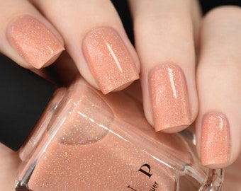 Peachy Queen - Peach Holographic Sheer Jelly Nail Polish