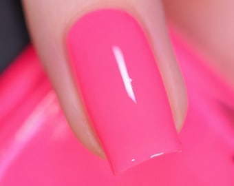 Two Piece - Striking Neon Pink Cream Nail Polish