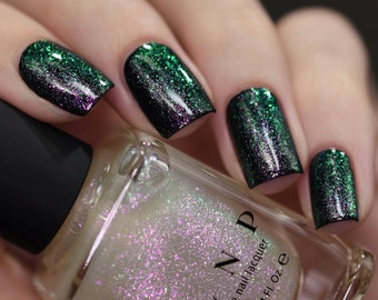 Mile High - Pink-Purple, Forest Green Iridescent Topper Nail Polish