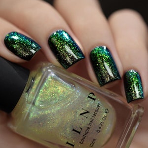 Head Start - Golden, Yellow, Grass Green, Cool Blue Iridescent Topper Nail Polish