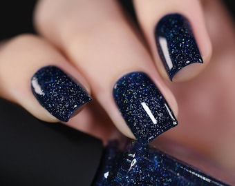 You Up? - Deep Navy Blue Holographic Nail Polish