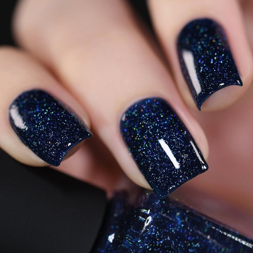 You Up Deep Navy Blue Holographic Nail Polish - Etsy You Up Deep Navy Blue Holographic Nail Polish - Etsy